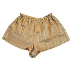 Victoria's Secret Gold Label Vintage Gold Satin Sleep Shorts Size M Lingerie